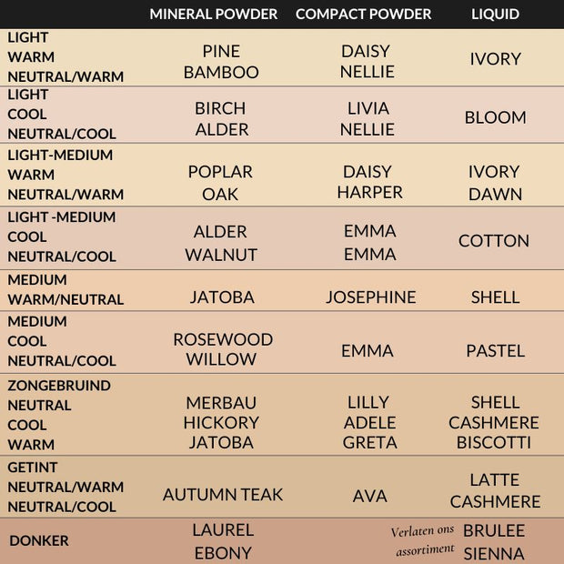 Sample mineral foundation