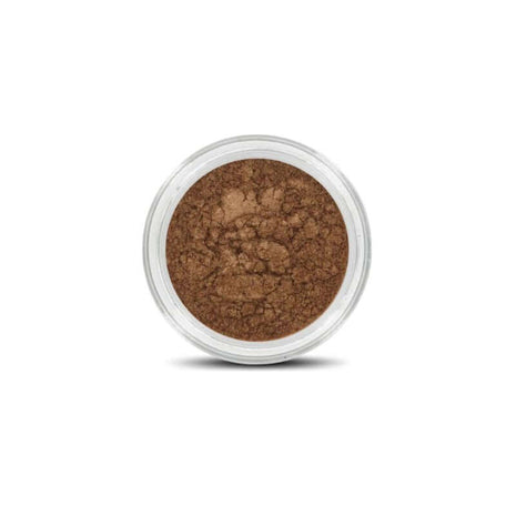 Mineral Eyeshadow Amberina in warm metallic brown in a jar