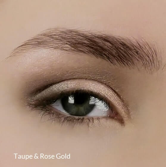 Eye makeup with Taupe und Rose Gold